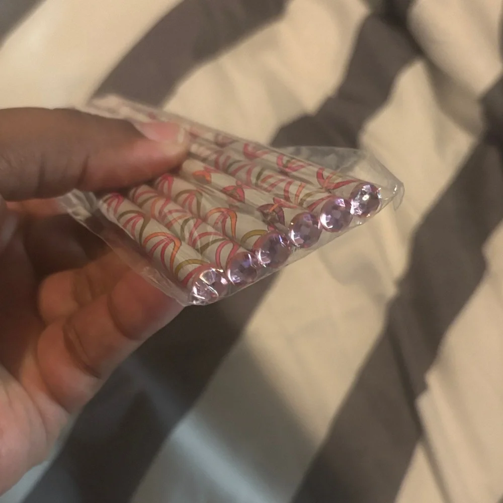 Vera Bradley Pink and White Pencil Case
